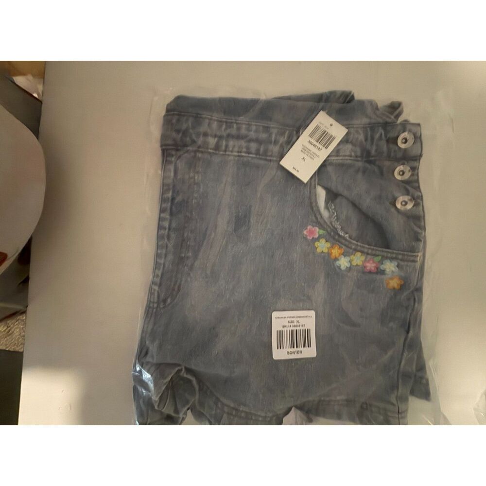 U SA ha na Flowers Oversized Denim Shortalls xl